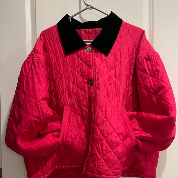 Hot Pink 100% Silk Quilted Jacket - Size 3XL - Picture 2 of 5